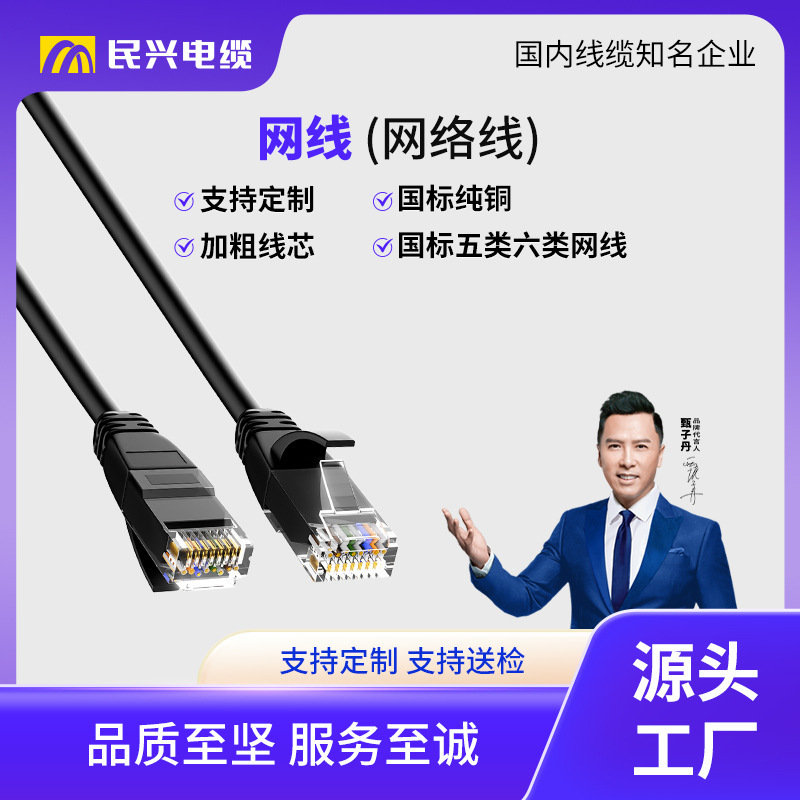 Minxing Network Cable, Category 5E, Cate, Gigabit High-Speed, Suitable for Engineering, Home Decoration, Computer Broadband, Monitoring, Stable and Non-Distracting Network Cable