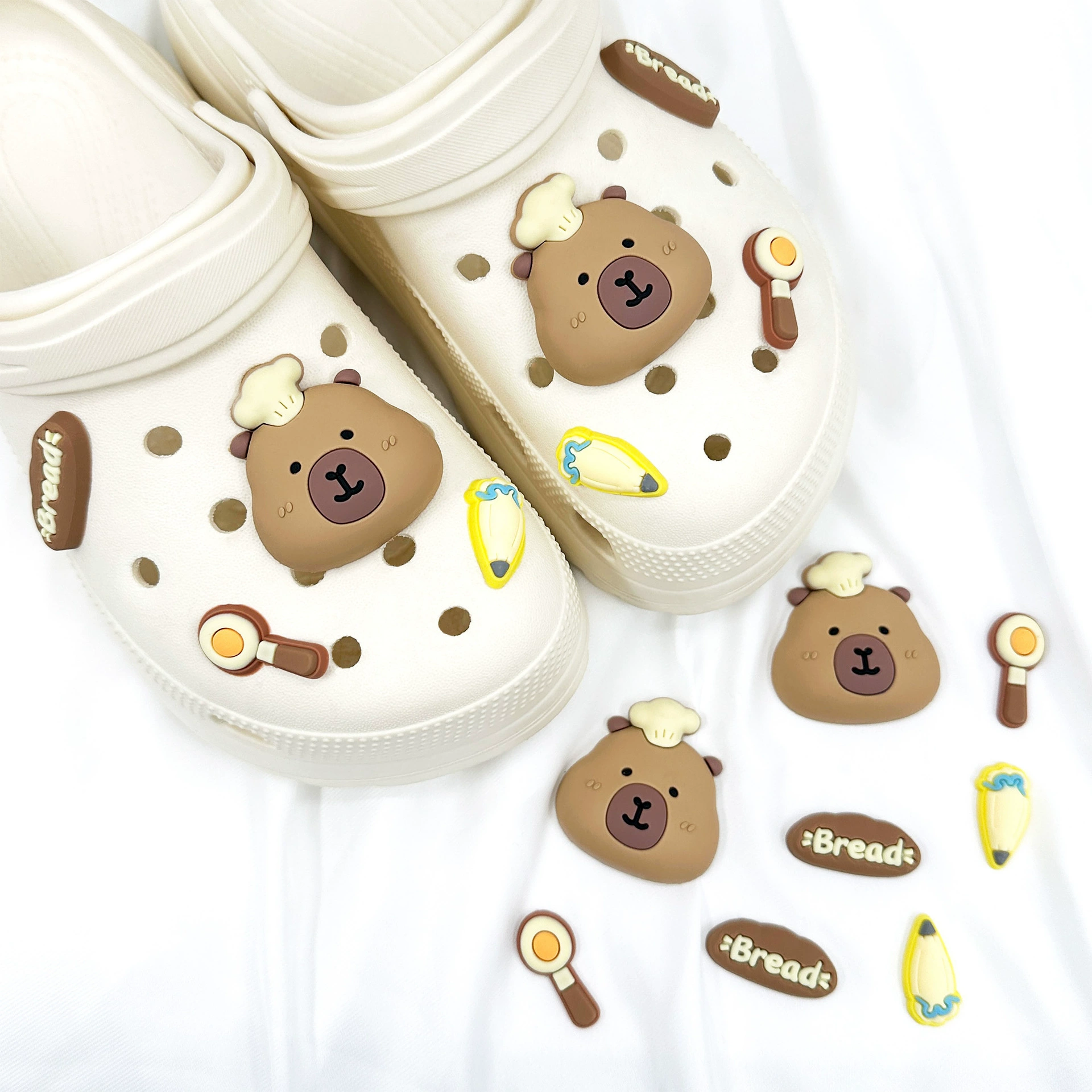 Аксессуары для обуви Crocs, популярные аниме капибара, съемные элементы, популярно в соцсетях, DIY-аксессуары