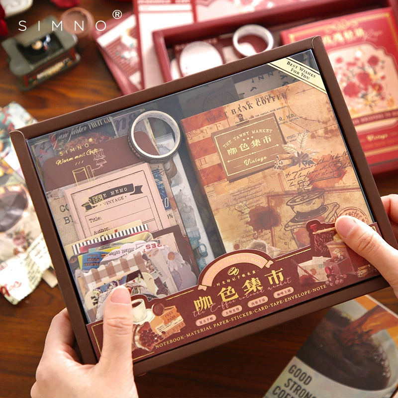 Xinmo Nuan отправляет полный спектр ретро милых экспортных материалов, набор справочников, подарочная коробка, канцелярские принадлежности для студентов, подарок