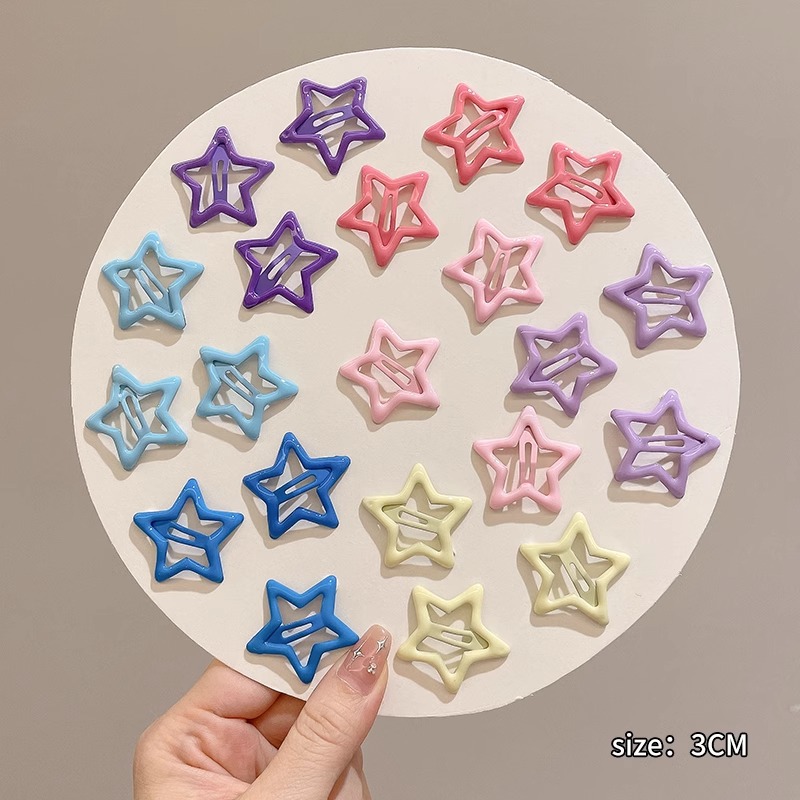 Nuevo clip de BB dopamina de color estrella de pentaco pequeño clip de cabello para niños tocado para niños lindos bordes laterales clip de cabello