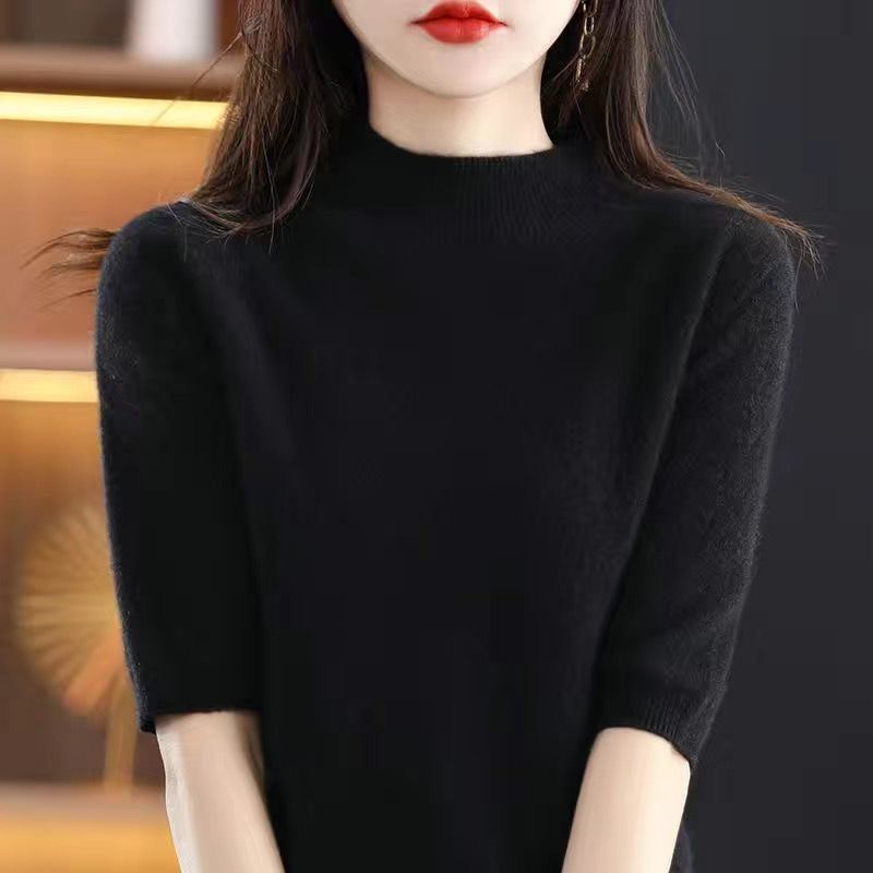 秋冬の新型の中襟のセーターの女性のプルオーバーのニットの中は長袖を掛けます。|undefined