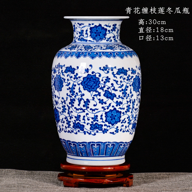 큰 파란색과 꽃 포장 브랜치아 왁스 멜론 병 + 나무 회전베이스