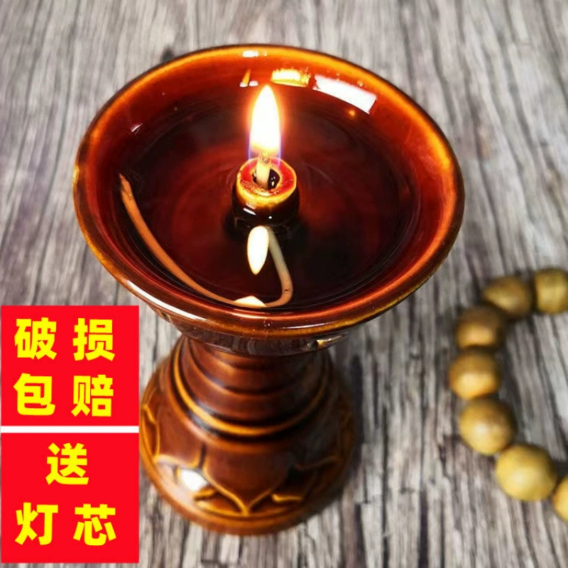 Масляная лампа для масляной лампы Божественная лампа для домашнего подсвечника Changming для Будды