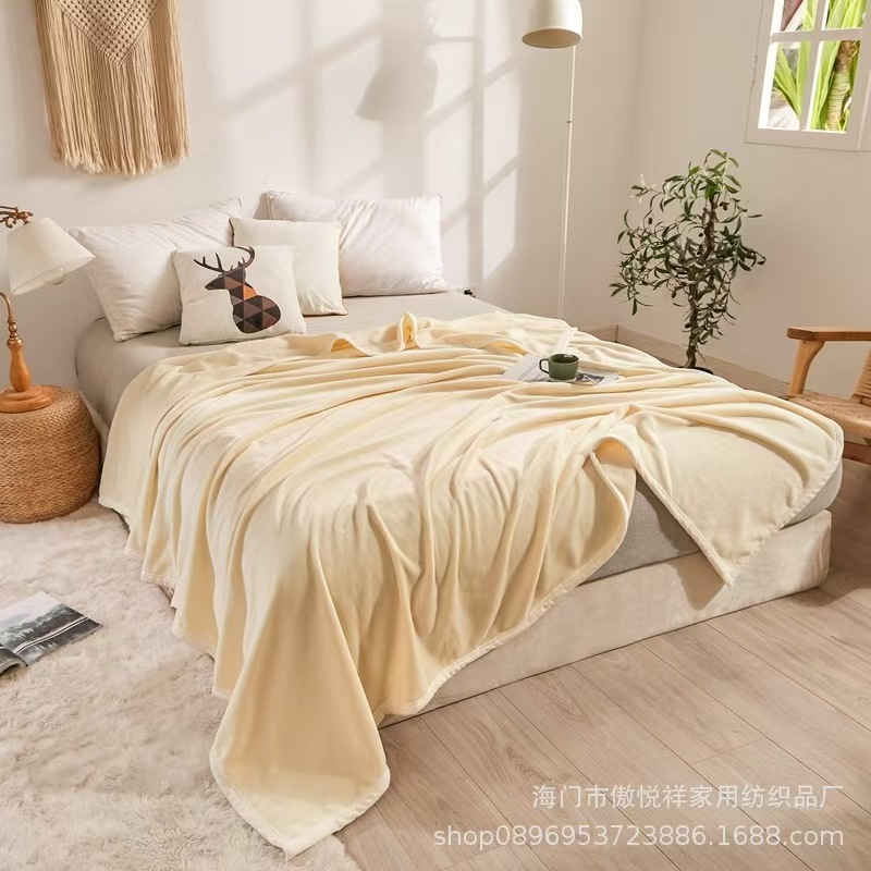 Franela de color sólido engrosada manta de regalo de apertura manta de coral manta de lana caja de regalo de aire acondicionado fábrica de manta directa