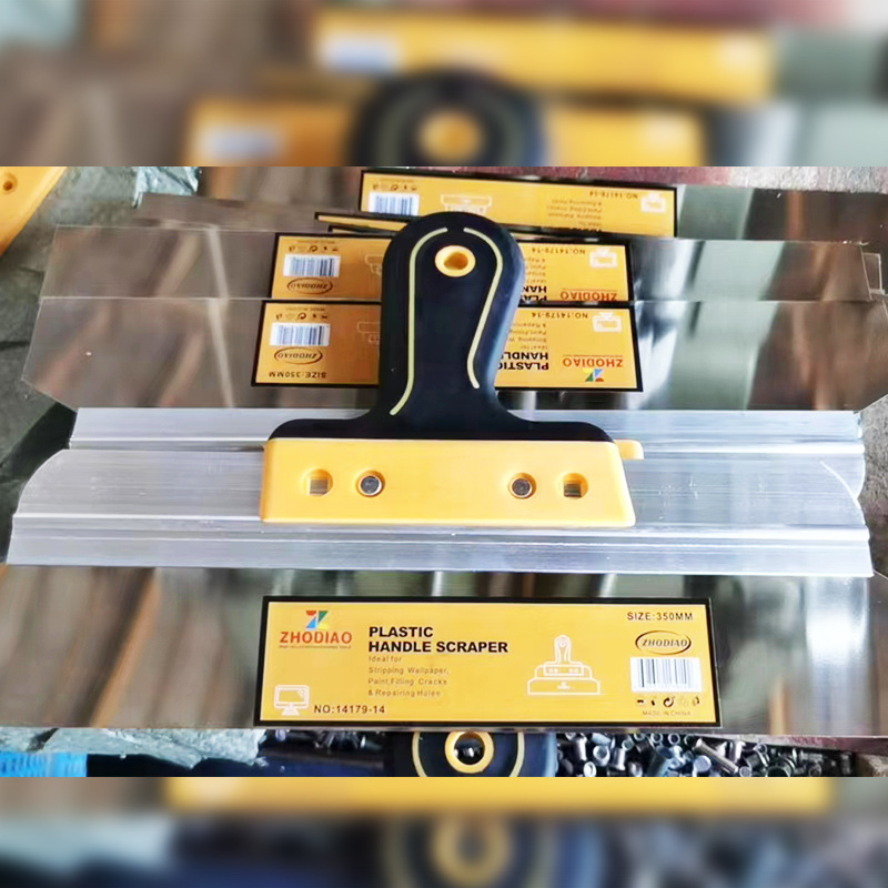 Black plastic handle scraper, aluminum clamp strip dust criticizer, decoration tool putty knife, putty scraper, cement feeder