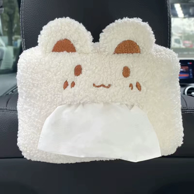 Держатель для салфеток Car Plush Tissue Box Holder, милый карточный висящий держатель салфеток, декоративные животные модели