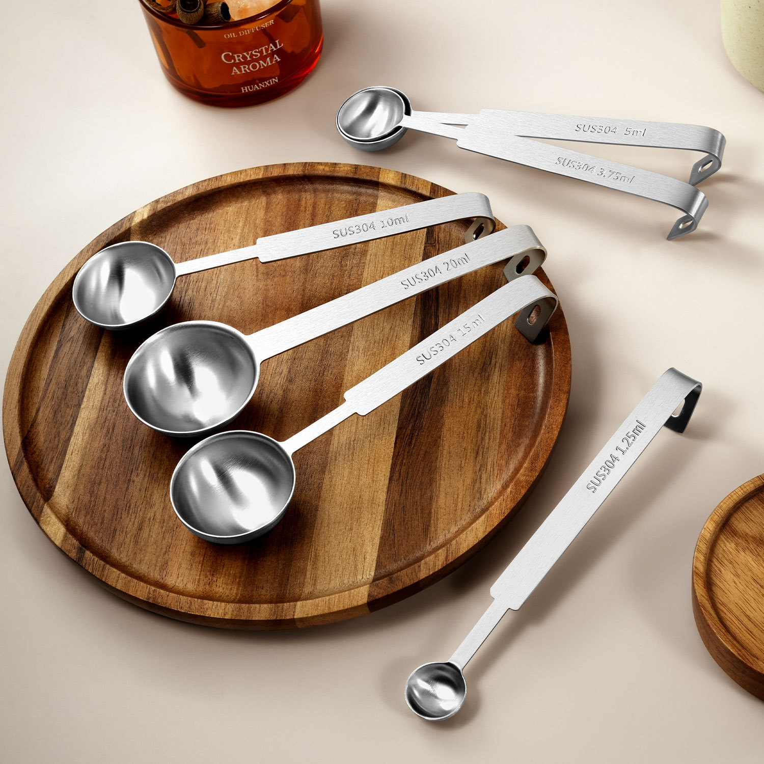 Cuchara medidora de acero inoxidable 304 para repostería y cocina