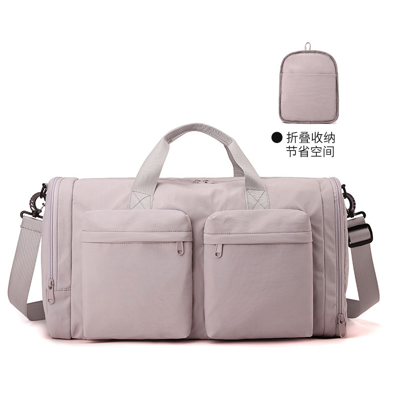 短途多功能可折叠手提旅行包大容量轻便纯色简约运动瑜伽健身包|undefined