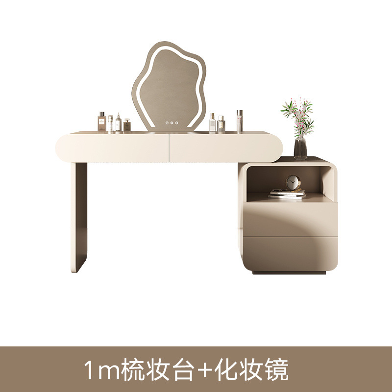 Simple y moderno lujo ligero armario de almacenamiento de la mesa de maquillaje en el dormitorio pequeño tipo de casa mesa de maquillaje de la mesa de maquillaje retráctil