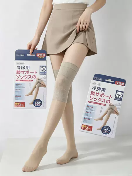 Egg Nova Cooling Knee Socks 360 ° Knee-Protecting Pantyhose for Air-Conditioned Rooms, Warm Leg Protection, Anti-Snagging.