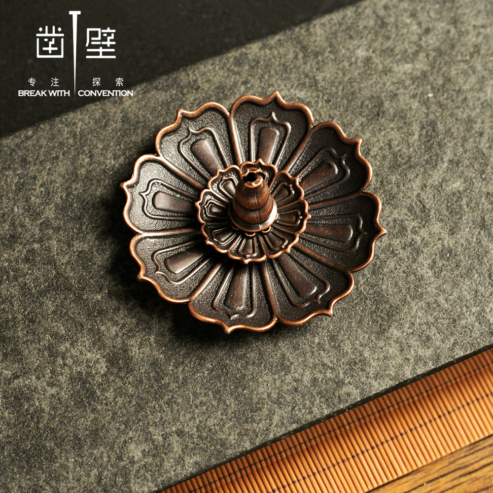 莲花三宝香插锌合金盘香薰炉创意葫芦线香座线香炉盘香厂家直销