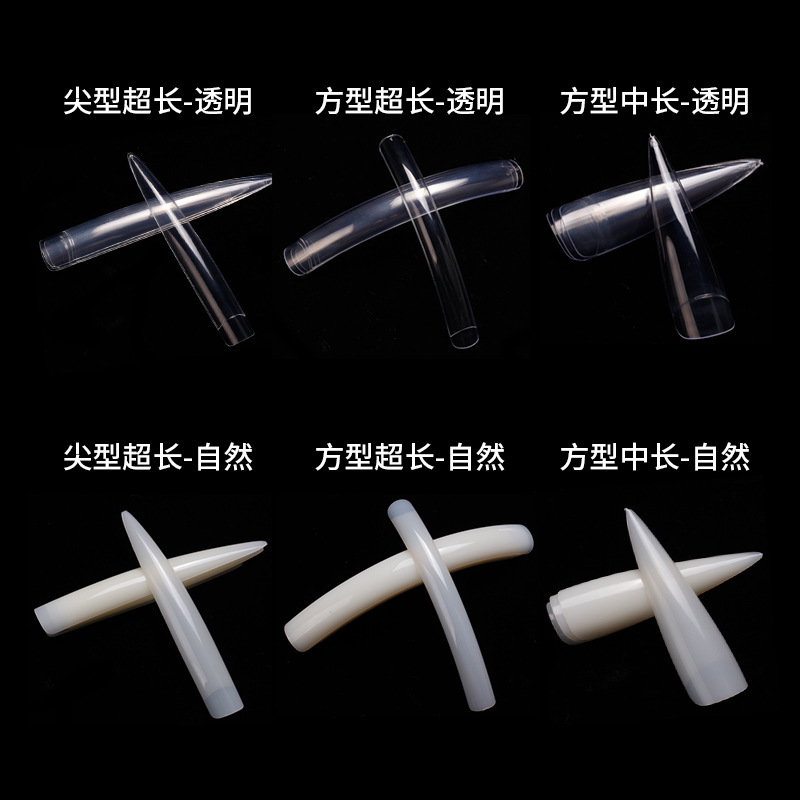 Cross-Border Manicure Ultra-Long Salon Nail Tips Square Craft Sample Performance Art Fake Nail Patch Exquisite