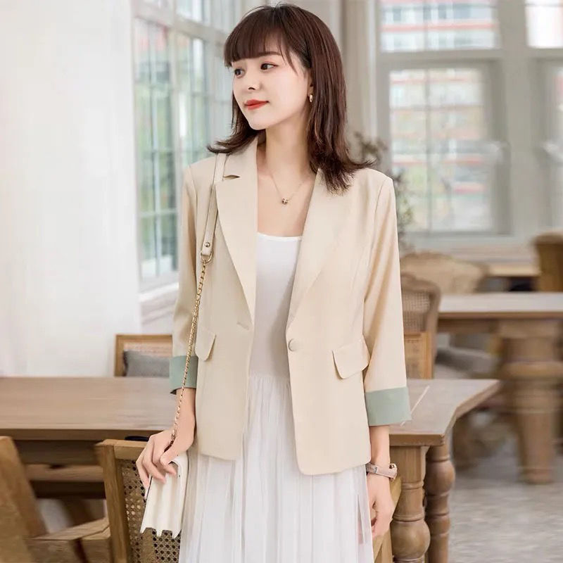 Korean-style Slim-fit Summer Thin Small Suit Jacket Women's Slimming Elegant Internet-famous Short Small Suit Commuter Style