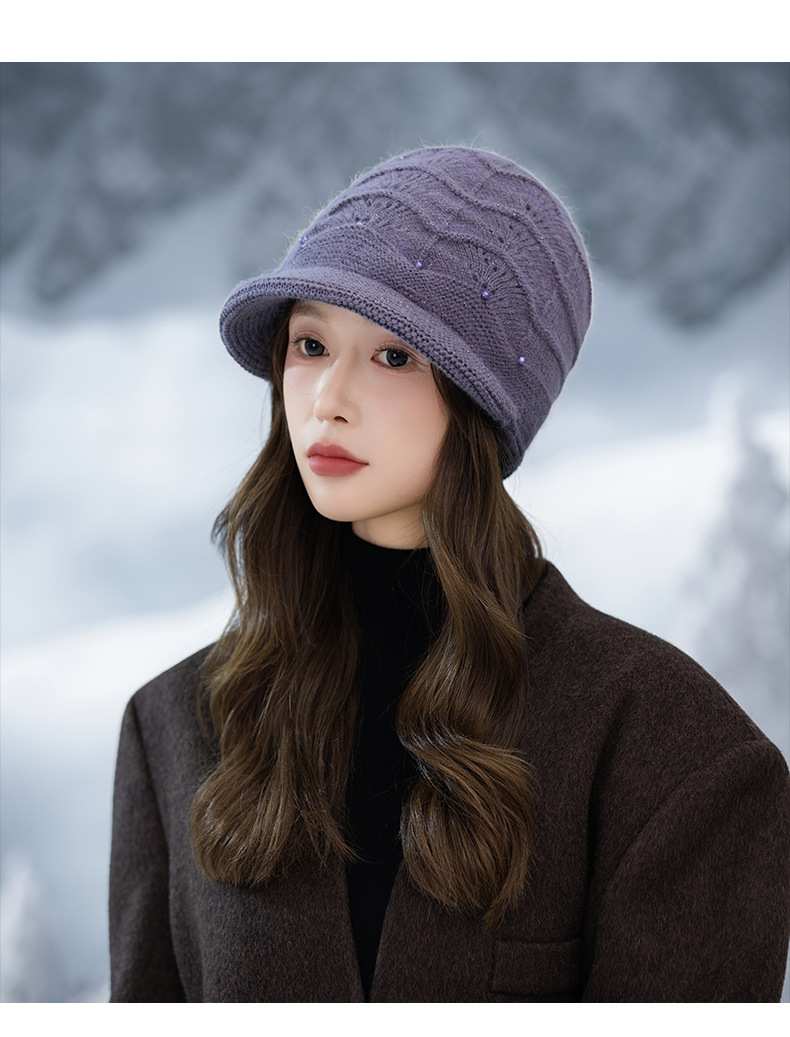 Damen-Bucket-Jacke im koreanischen Stil, vielseitig, perlenbesetzt, dick gestrickt, Herbst-Winter-Mode, lässig, winddicht, warm, hochwertig_voghion.com