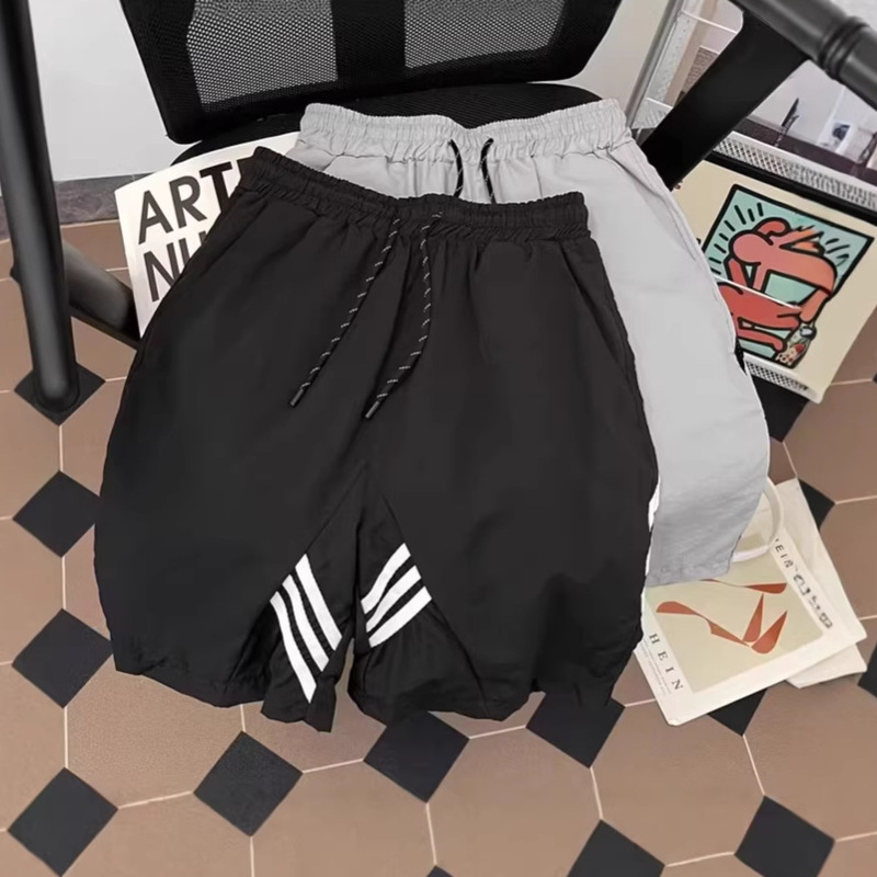 Cross-Border Summer Thin American-Style Quick-Dry Casual Pants Trendy Brand Loose Sports Shorts Men's Striped Breathable Five-Point Pants Cross-Border Summer Thin American-Style Quick-Dry Casual Pants Trendy Brand Loose Sports Shorts Men's Striped Breathable Five-Point Pants