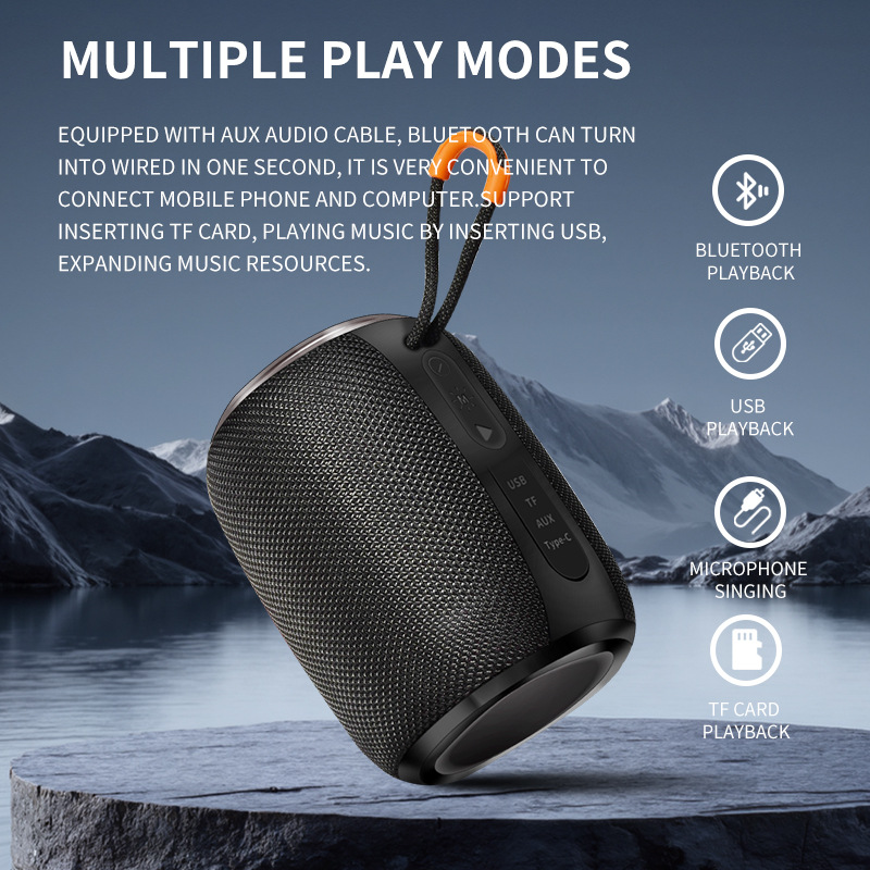 2025 Grensoverschrijdende bestseller Draadloze Bluetooth Mini Kleurrijke RGB Draagbare Waterdichte Buitenluidspreker Fabriek Direct leverbaar_voghion.com