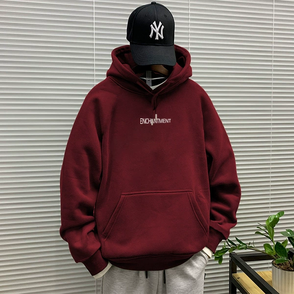 With hood, burgundy, thin, high quality
