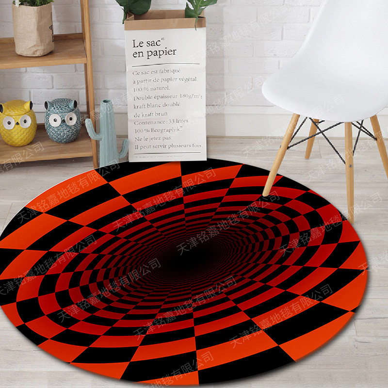 Visión estéreo transfronteriza vértigo alfombra entrada del Hogar sala de estar sofá mesa de café alfombra de piso de ilusión alfombra de terciopelo de cristal
