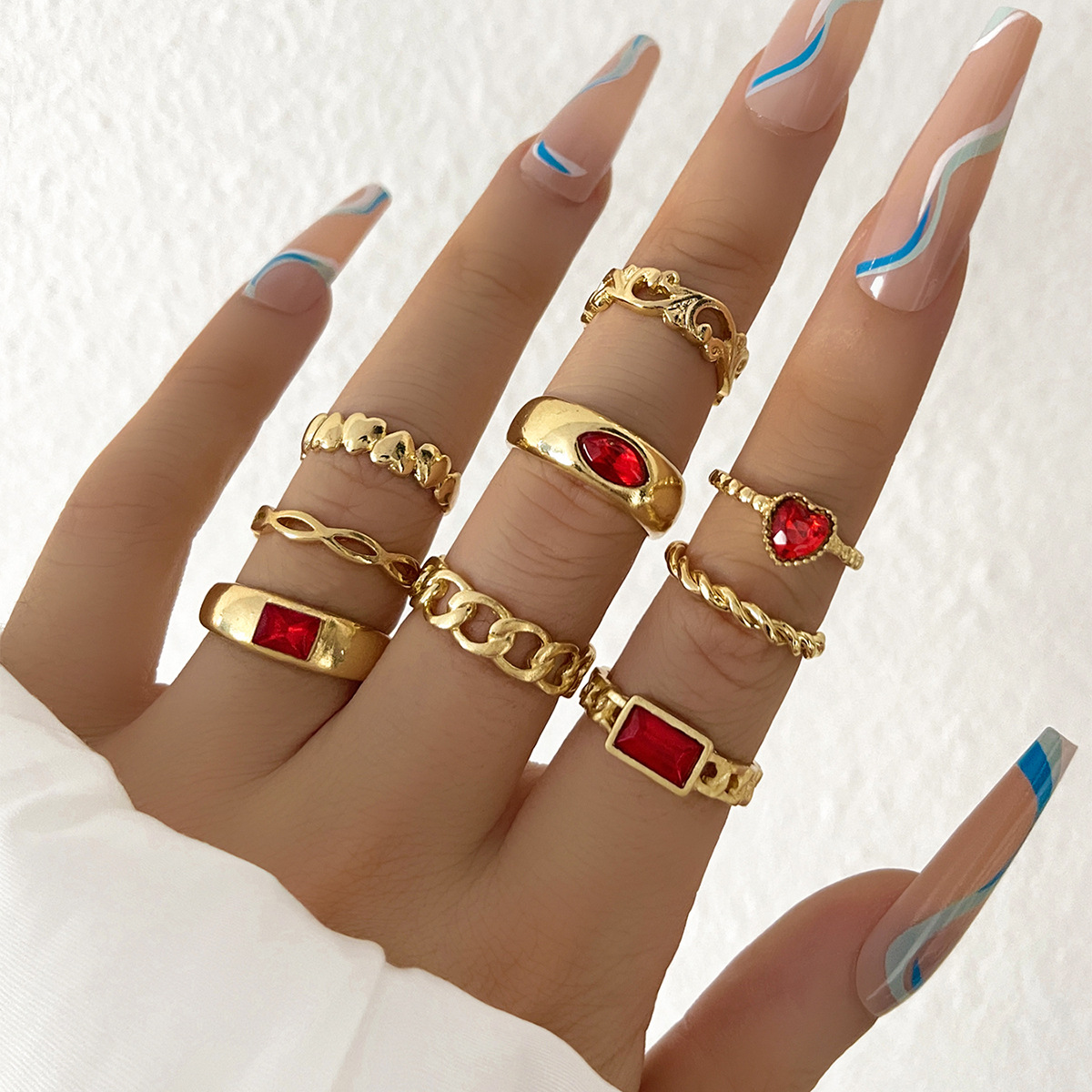 20g Weight Rings Classification One Size Ring Size 1 Set Quantity Holiday, Daily Occasion Zinc alloy Material Geometric, Heart Shape Pattern All Seasons Season Women's Gender Simple Style, Classic Style Style Simple Style Classic Style Geometric Heart Shape Zinc Alloy Women's Rings 4