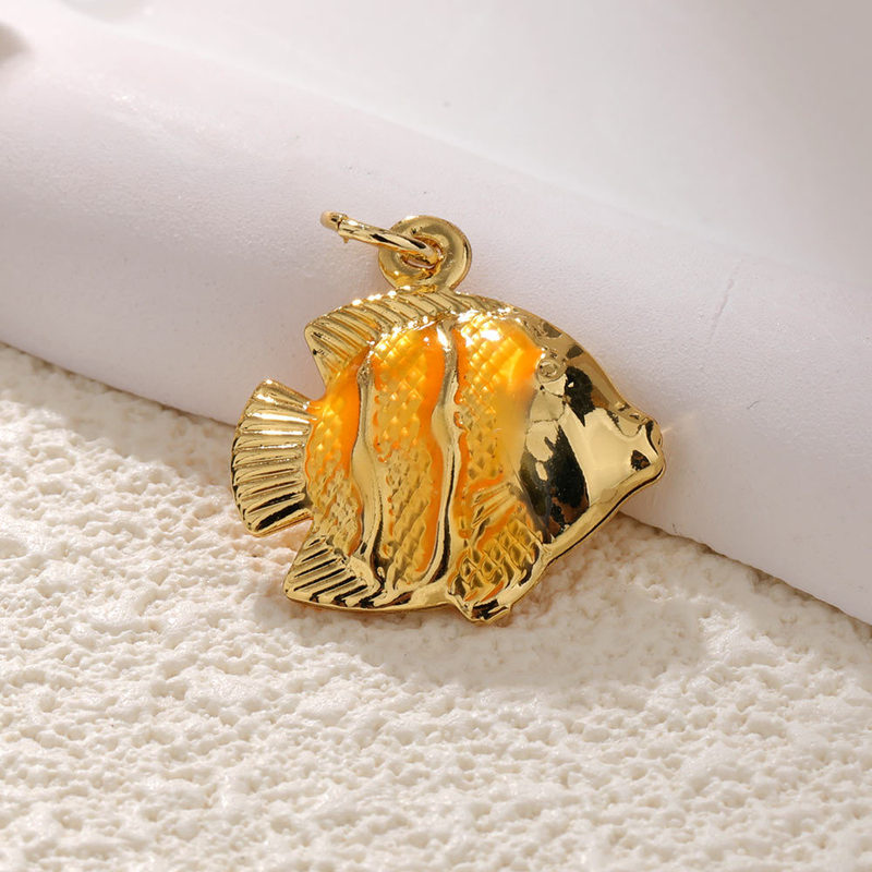 銅メッキ 14 k ゴールド鯉魚ジュエリーペンダントアクセサリージョイント小魚オーシャンブレスレットイヤリングネックレス DIY ペンダントペンダント|undefined
