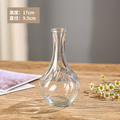 Retro repujado mini florero transparente hidropónico flor arreglo florero de cristal salón aromaterapia botella adornos Decoración