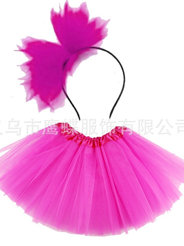 Estilo europeo y americano moda gran malla Tutu falda traje falda de dos piezas para niños princesa pettiskirt Plus diadema