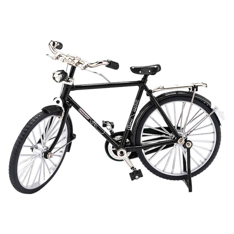 Simulación 1:8 montado 28 barras de aleación bicicleta modelo clásico retro giratoria juguete los niños adornos