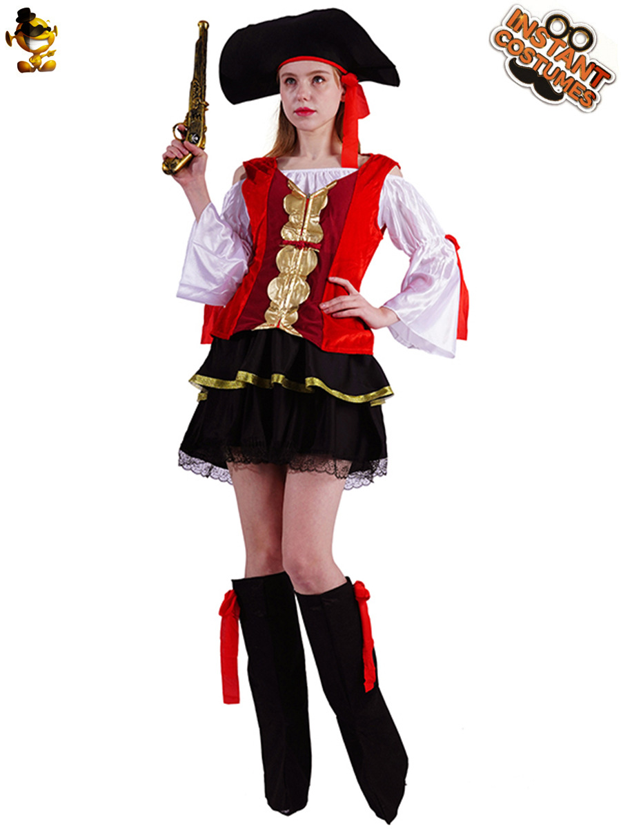 Halloween hombres y mujeres pareja de corte Barco Pirata princesa Cosplay rendimiento etapa traje del partido image 3