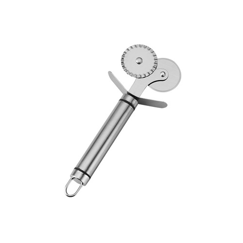 Kitchen Baking Small Tools Stainless Steel Pizza Spatula Single-Wheel Dual-Wheel Ruffled Pizza Knife Cake Cheese Cutting Knife Spatula