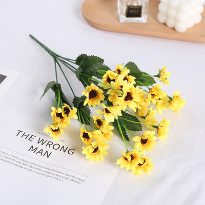 永生假花向日葵 家居插花装饰太阳花摄影手捧把束仿真向日葵