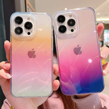 镭射渐变适用苹果iPhone 13手机壳13Promax水波纹12女神11保护套