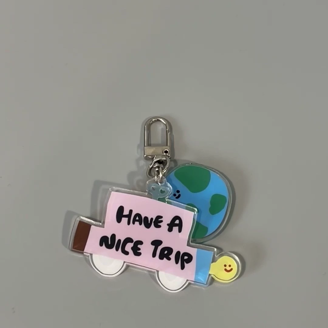 Creative cute acrylic keychain, school bag, backpack accessory, cartoon pendant, custom-made
