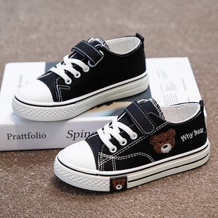 Children's Canvas Shoes Soft Sole 2025 Spring New Versatile Kidsren's Cloth Shoes Boys' Sneakers Kindergarten White Shoes