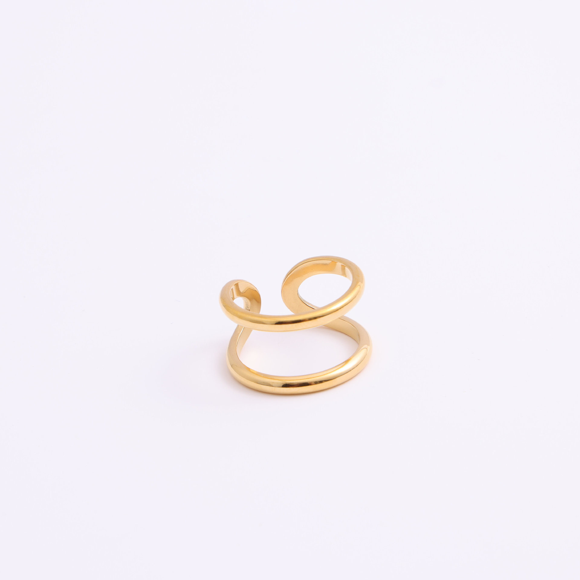 Simple Style Solid Color Stainless Steel Hollow Out Rings display picture 2