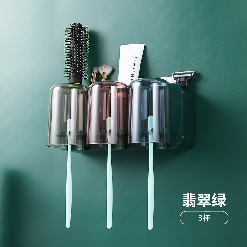 Estante de cepillo de dientes eléctrico montado en la pared baño enjuague bucal Copa ponche-libre cepillo de dientes taza montado en la pared cepillo de dientes taza traje