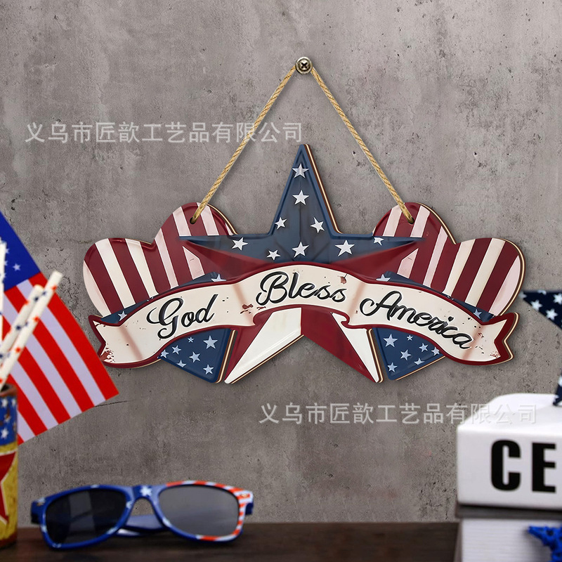 Cross-border new product door decoration rustic wooden patriotic wreath for memorial day front door decoration American Independence Day decoration Cross-border new product door decoration rustic wooden patriotic wreath for memorial day front door decoration American Independence Day decoration