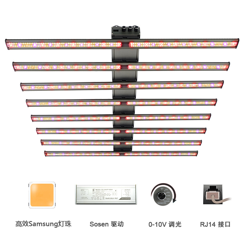 led植物生长灯室内种植灯八爪鱼全光谱三路智能可调光植物灯厂家