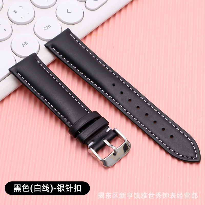 평직-블랙 화이트 스레드-실버 핀 버클