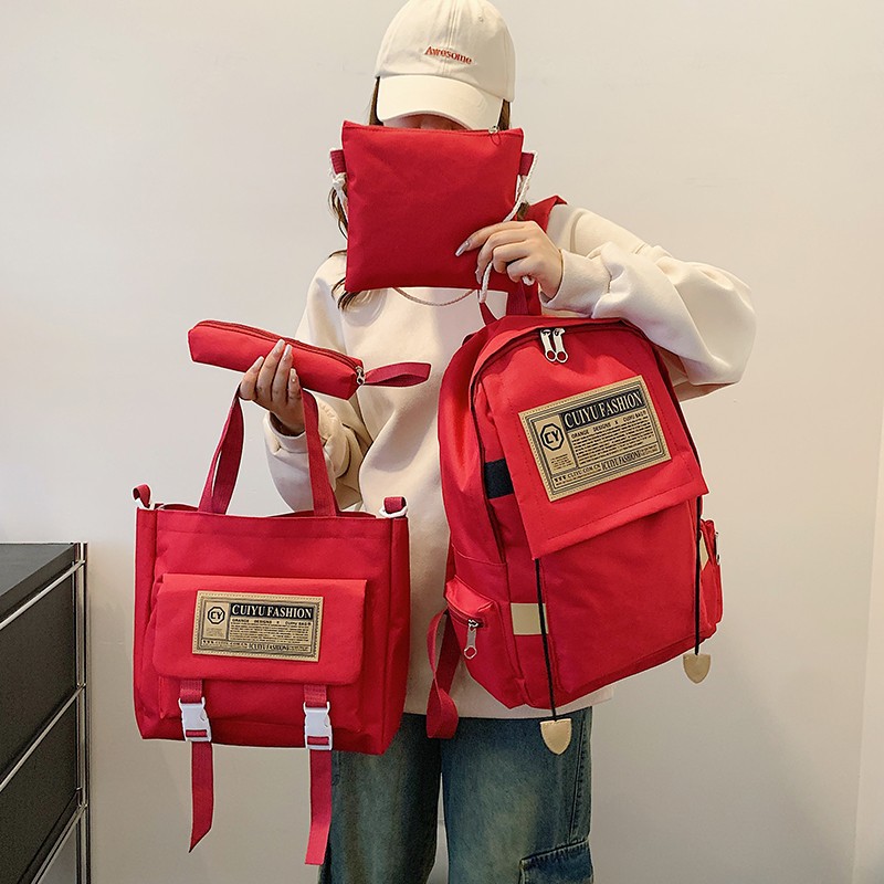 Zaino da donna 2024, zaino da studente in tinta unita di nuova tendenza, zaino portatile alla moda e versatile, di grande capacità_voghion.com