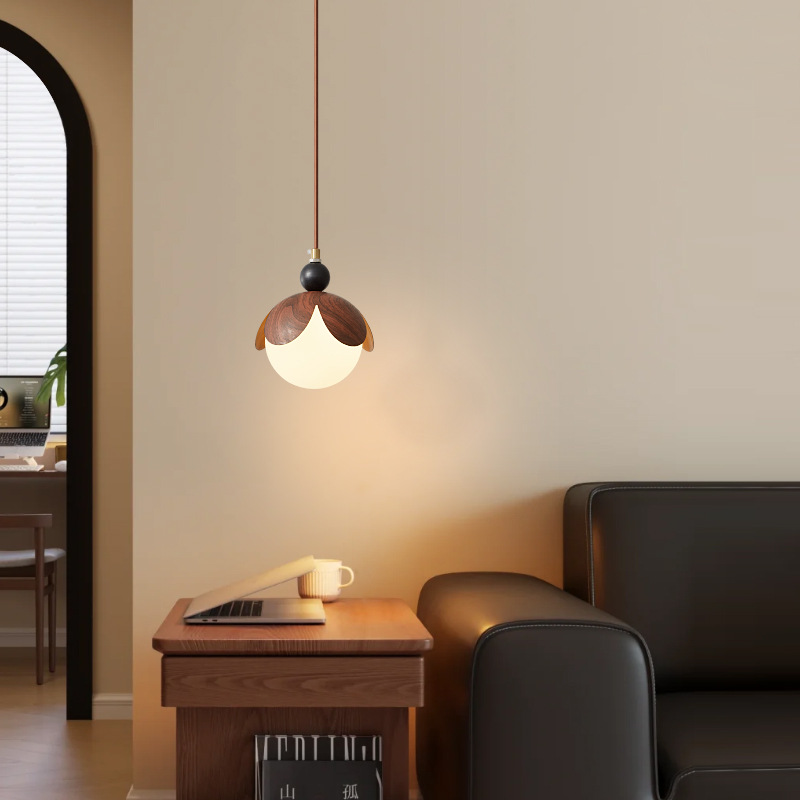 Dormitorio cama pequeño candelabro estilo antiguo pétalos creativos retro nogal pasillo sala de estar fondo pared candelabro