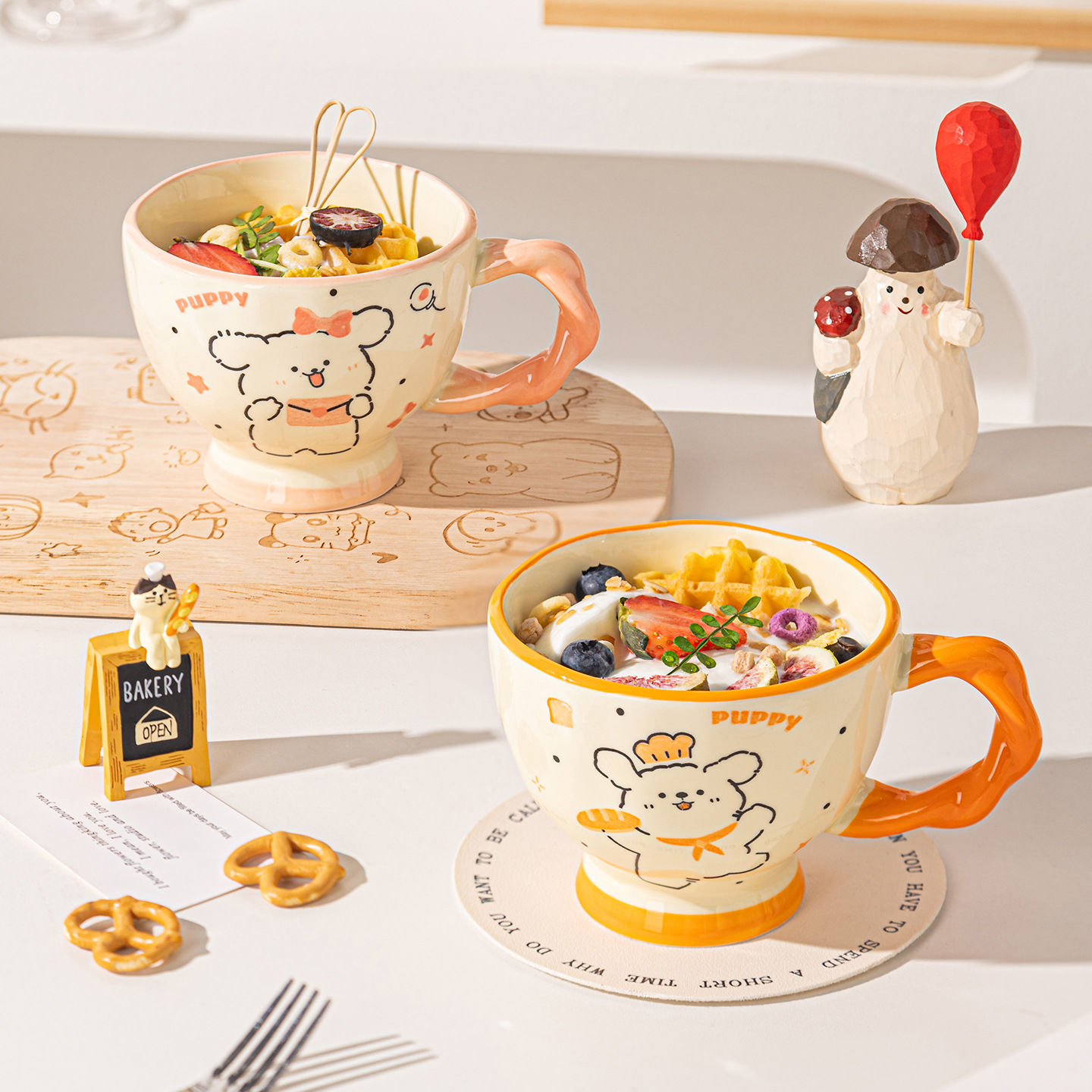 Tazas de cerámica de caricatura para parejas tazas de café tazas de desayuno regalo lindas tazas de marca caseras tazas de agua caja de regalo