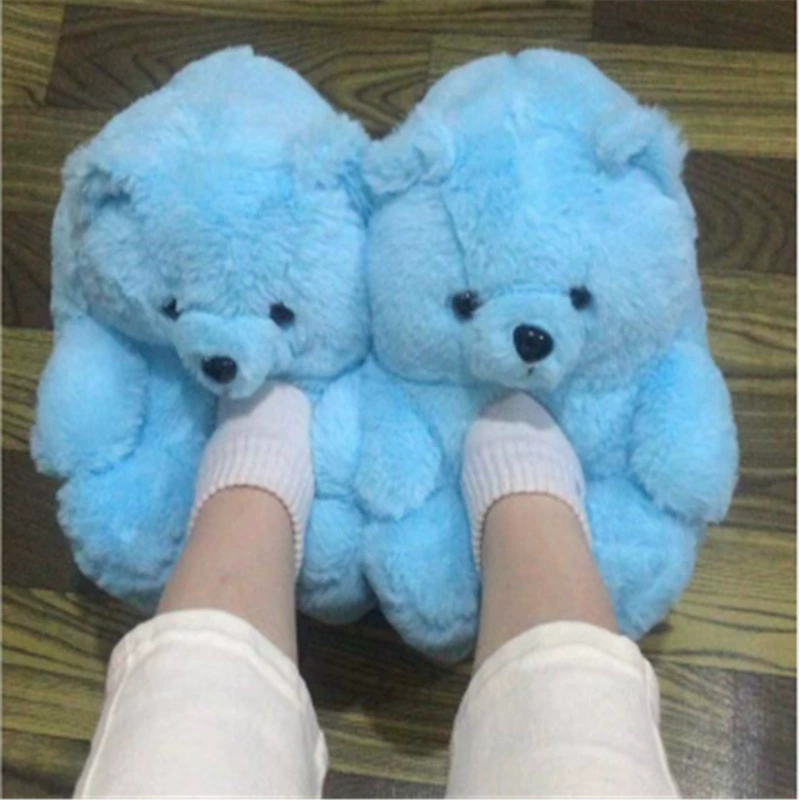 Cross -border Teddy Bear Slippers Teddy Bear Slipper Floor House Plush Deep Cotton Warm Shoes