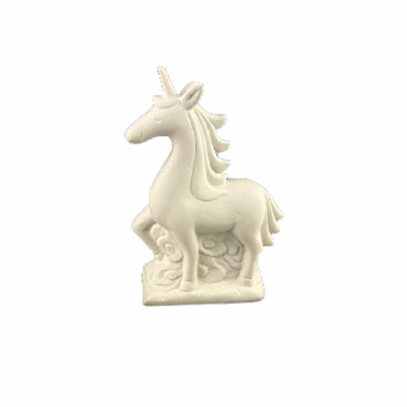 Personalizada red DIY cerámica unicornio blanco con pincel de pintura conjunto de graffiti padres-hijos paquetes de materiales hechos a mano