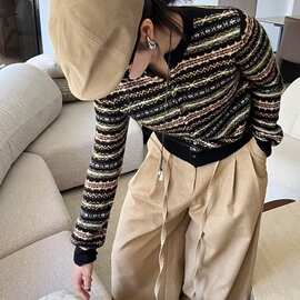 实拍2025秋季新款韩提花费尔岛圆领套头羊毛毛衣女针织衫上衣