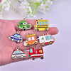 Cartoon ambulance, metal police car, jewelry, pendant, earrings, necklace, Korean style, fire truck, handmade