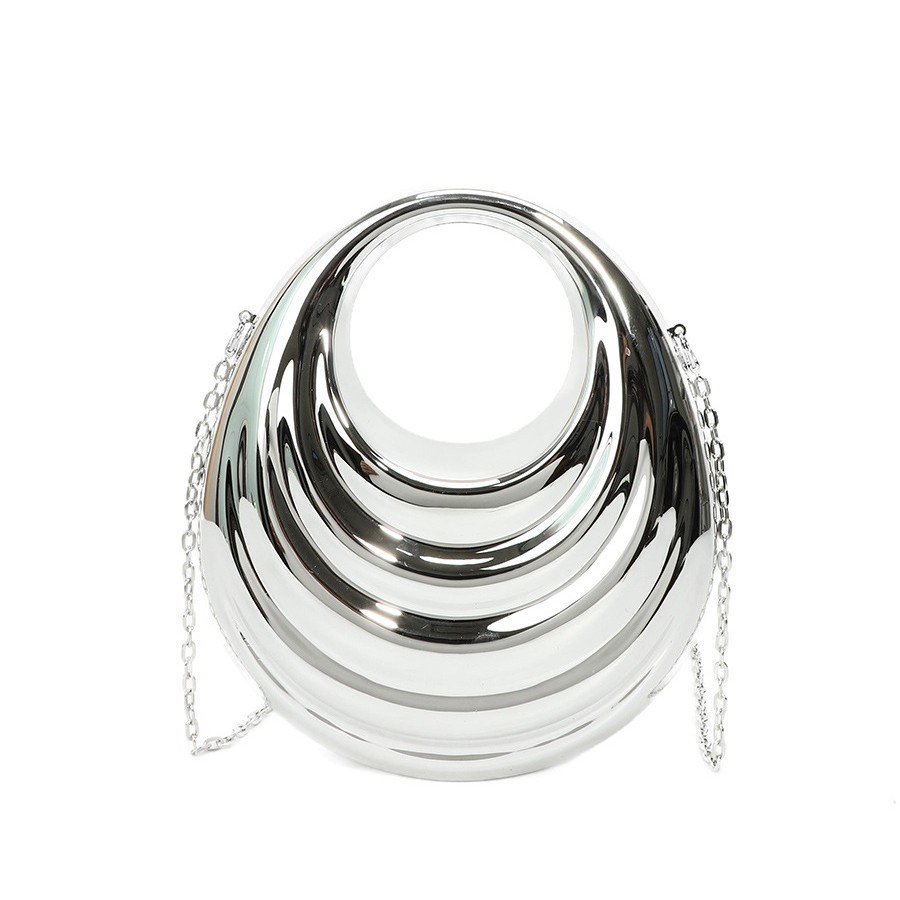 Cross-Border European & American Acrylic Cookie Egg-Shaped Box Bag, Glossy Irregular Shell Clutch, Women's Crossbody Bag