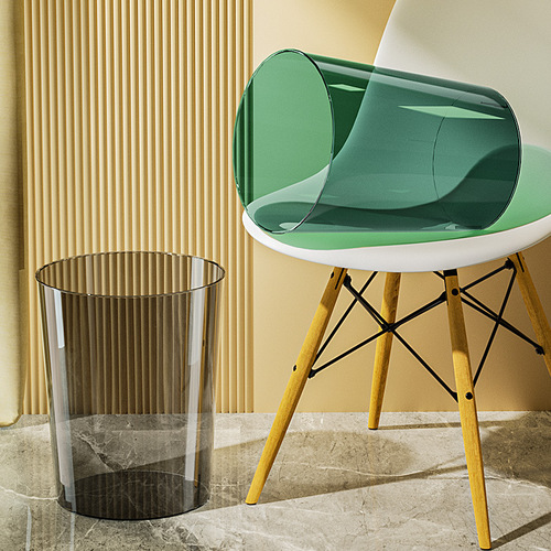 Transparent trash can large plastic household classification toilet bathroom living room light luxury bedroom office wake-up flower bucket