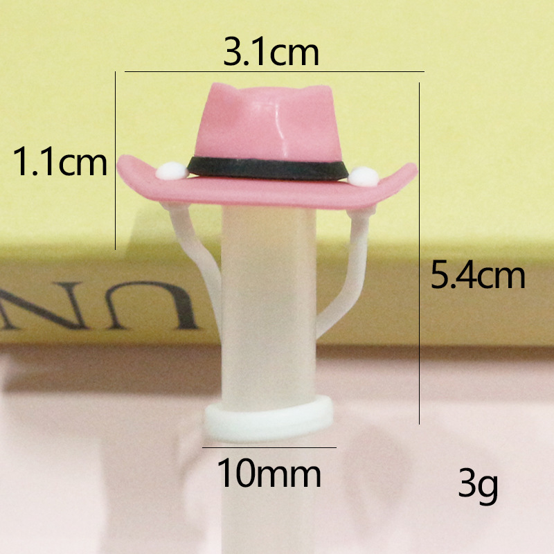 Nuevo producto de Amazon Sombrero de vaquero de silicona Tapa de pajita Tapón de polvo de pajita Tapa de polvo de pajita de venta caliente tridimensional de dibujos animados