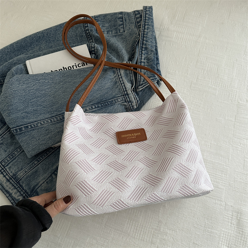 Nicho de diseño bolso de diamante para mujeres 2024 nuevo estilo de alta calidad sensación de gran capacidad portátil de viaje a mano rayas de hombro bolso