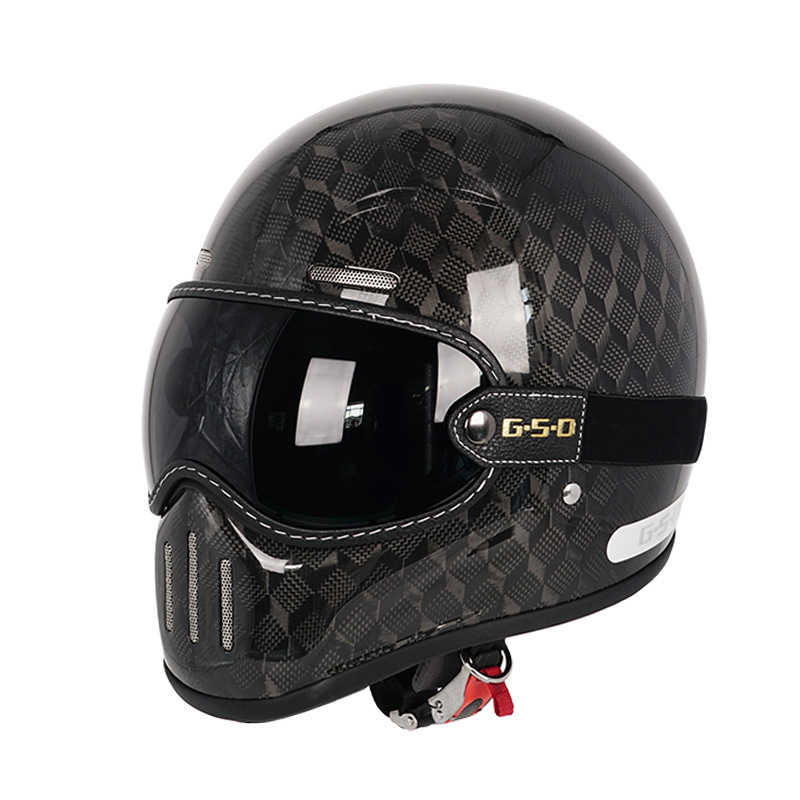 Motosiklet kaskı (dəbilqə) — Motuoche Electric Motorbike Helmet - three-dimensional-pattern-black-tea-visor-m55-56